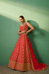 Red Georgette Sequins Embroidered Lehenga Choli
